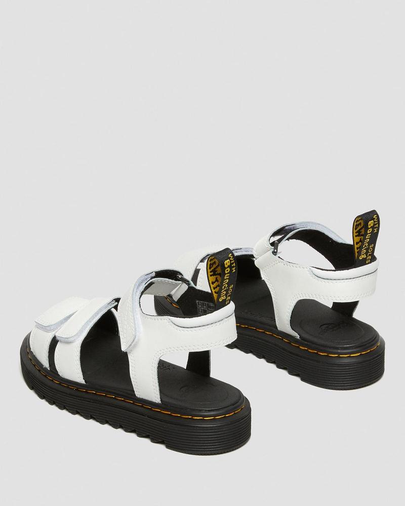 Dr Martens Junior Klaire Leren Riemen Sandalen Kinderen Wit | NL 106AHK